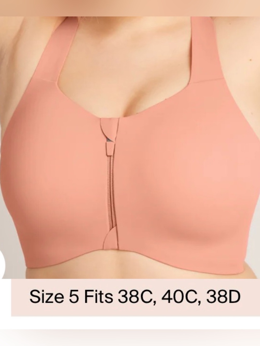 Knix Catalyst Zip-Front Sports Bra Lightly- size 5